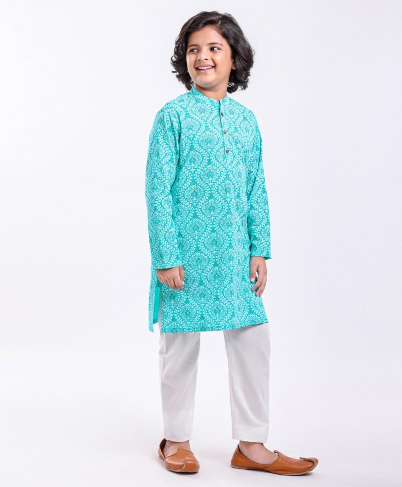 Full Sleeves Printed Kurta & Pyjama Set - Image 2