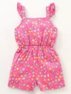 Frill Sleeves Jumpsuit Floral Print - Pink - Image 2
