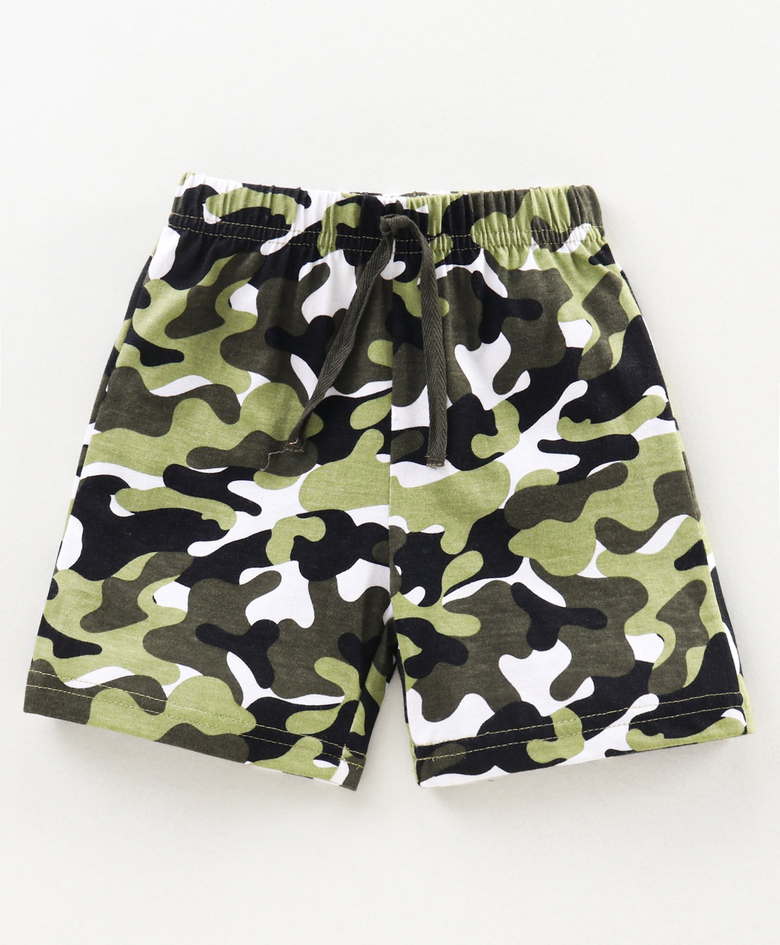 Knee Length Shorts Solid & Camouflage Print Pack Of 2 - Grey Green - Image 3