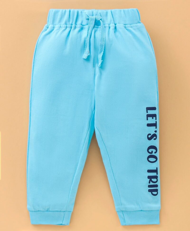 Full Length Printed Knitted Lounge Pants Pack of 2 - Grey Blue - Image 2
