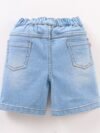 Mid Thigh Length Denim Shorts - Light Blue - Image 2