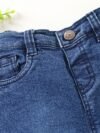 Mid Thigh Length Denim Shorts - Dark Blue - Image 3