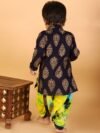 Full Sleeves Motif Foil Print Lace Embellished Kurta With Tie And Dye Detail Dhoti - Image 2