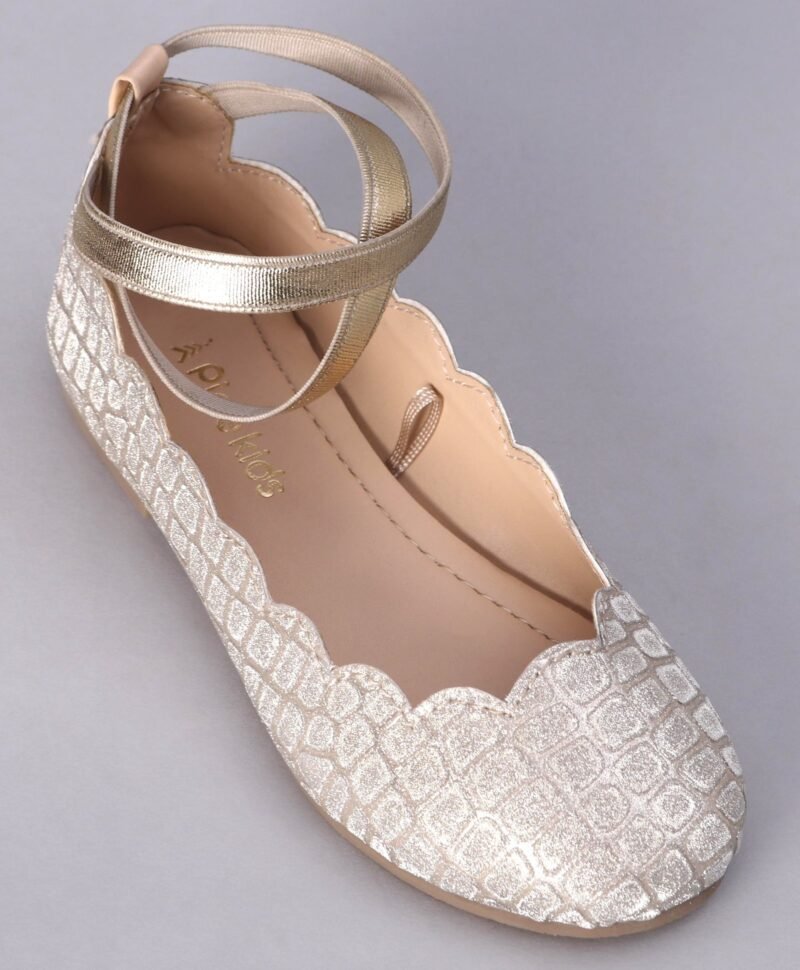 Pink Kids Shimmer Slip on Bellies - Silver - Image 5