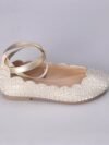 Pink Kids Shimmer Slip on Bellies - Silver - Image 4