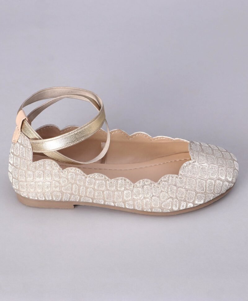 Pink Kids Shimmer Slip on Bellies - Silver - Image 4