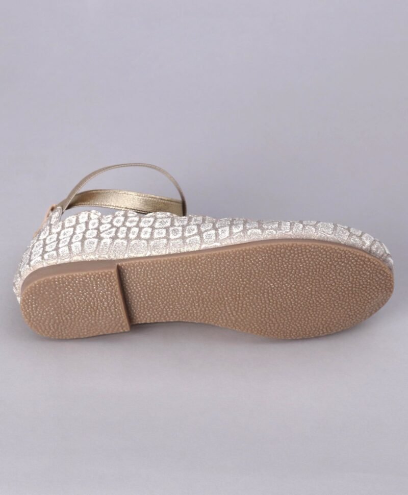Pink Kids Shimmer Slip on Bellies - Silver - Image 3