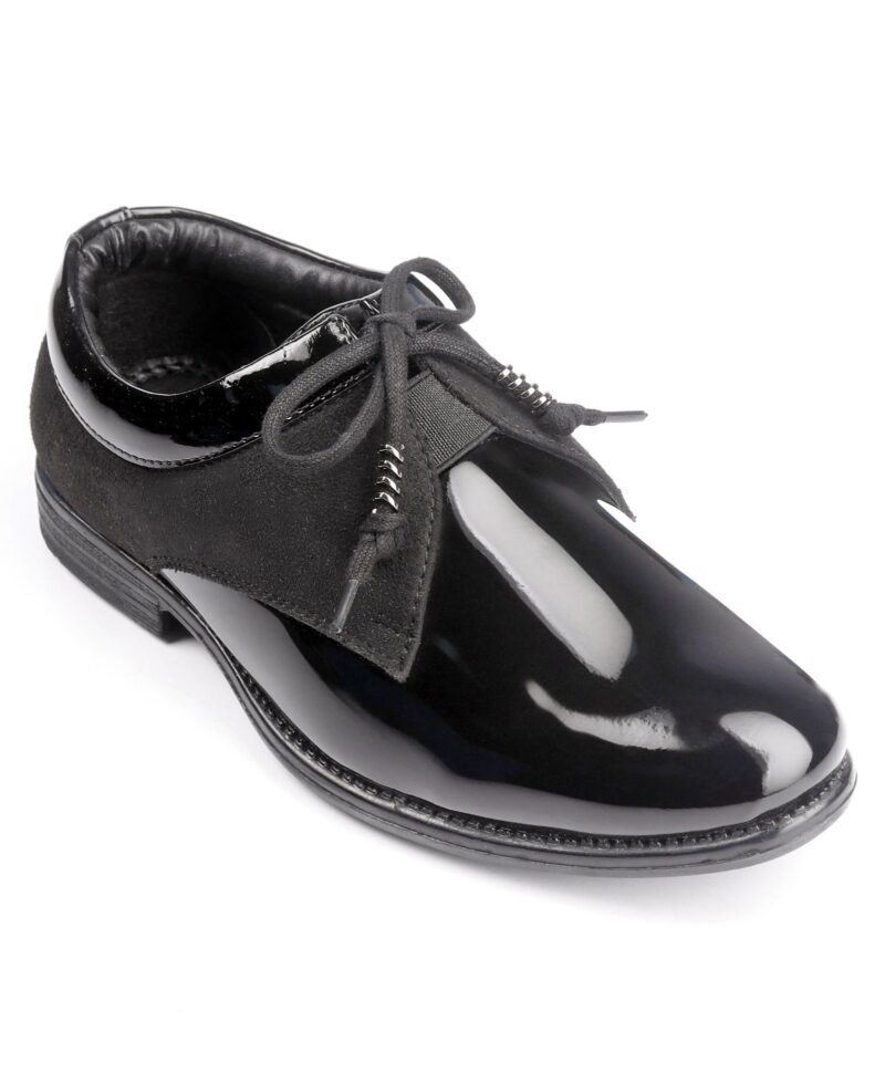 Pine Kids Lace Up Party Wear Shoes- Black - Image 4