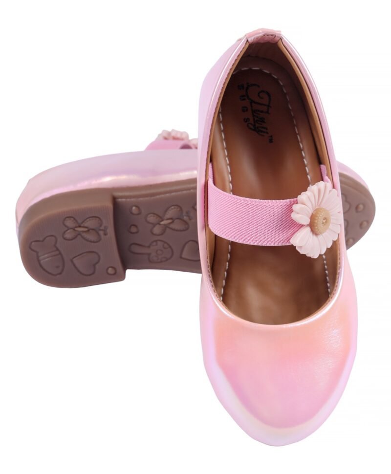 Tiny Bugs Flower Applique Ballerinas - Pink - Image 2