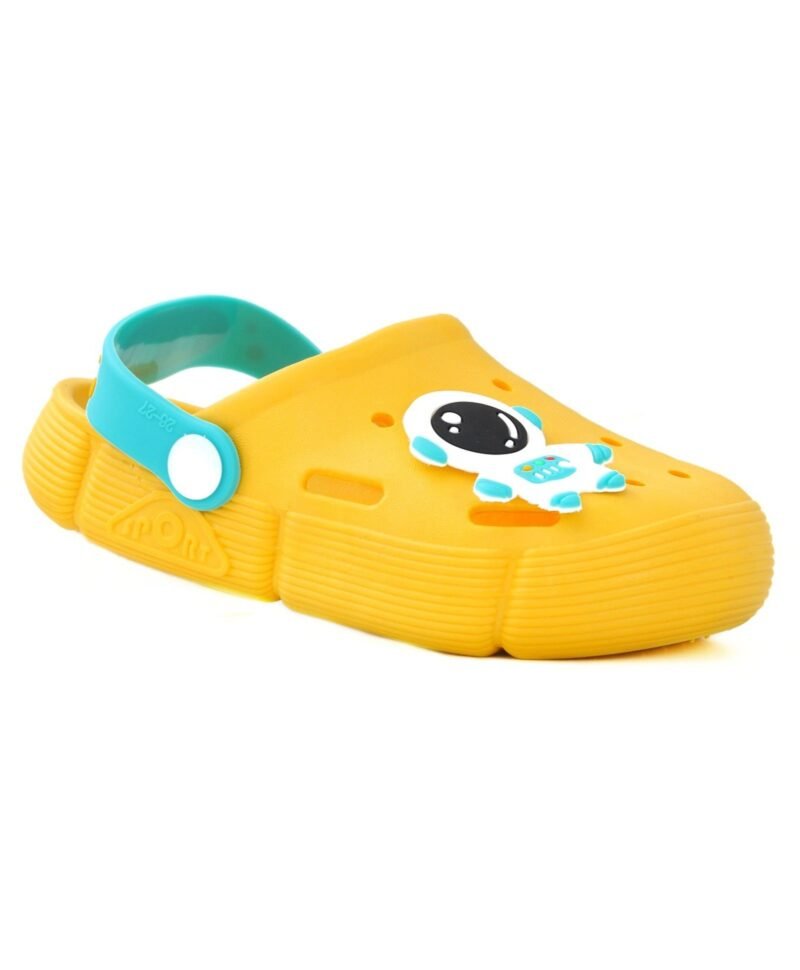 Yellow Bee Hello Astronaut Perforated Sling Back Clogs - Yellow - Image 4