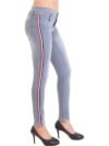 Side Stripe Skinny Women Grey Jeans - Image 3