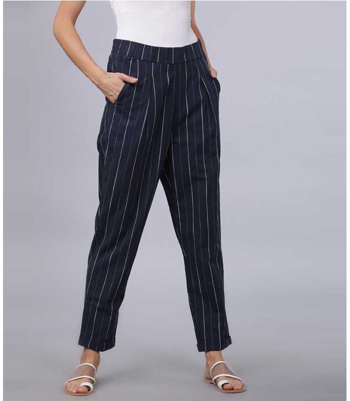 TT Regular Fit Women Multicolor Cotton Blend Trousers