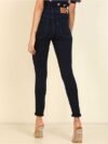 Super Skinny Women Dark Blue Jeans - Image 4