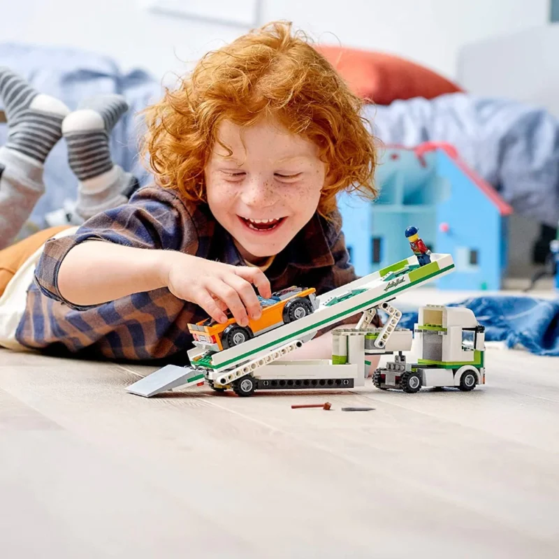 LEGO City Great Vehicles Car Transporter Toy with Muscle Racing Car and Double Deck Trailer Building Blocks - Image 6