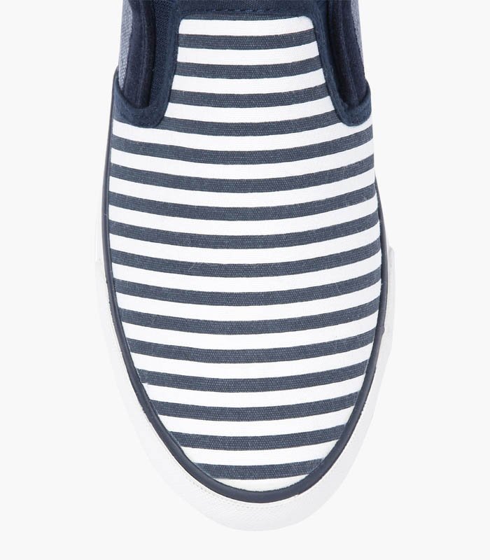 Men Navy & White Striped Shoes - Image 5