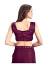 Solid Fashion Lycra Blend Saree  (Purple) - Image 5