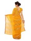 Woven, Striped, Self Design Kota Doria Cotton Silk Saree  (Yellow) - Image 2
