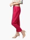 Women Pink Regular Trousers - Image 4
