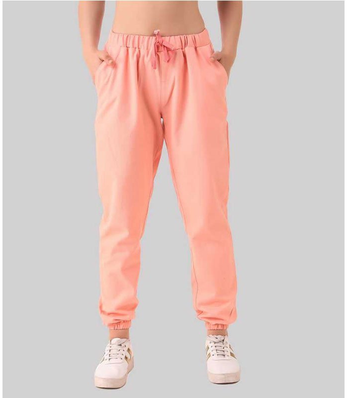 Regular Fit Women Pink Cotton Blend Trousers