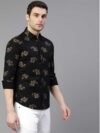 DL Men Slim Fit Floral Print Spread Collar Casual Shirt - Image 2