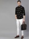 DL Men Slim Fit Floral Print Spread Collar Casual Shirt - Image 3
