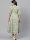 Libas Women Printed Pure Cotton Ethnic Dress (Green) - Image 2