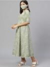 Libas Women Printed Pure Cotton Ethnic Dress (Green) - Image 3