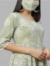 Libas Women Printed Pure Cotton Ethnic Dress (Green) - Image 4
