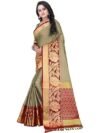 Embellished Dharmavaram Jacquard, Art Silk Saree  (Grey) - Image 2