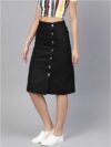 Pentic Women Solid A-line Black Skirt - Image 3