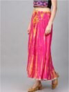 Vara Women Abstract Flared Pink Skirt - Image 4
